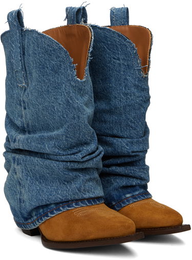 Oblečenie R13 R13 Low Rider Cowboy Denim Boots Modrá | R13S0109-DEN, 3