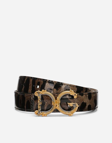Opasok Dolce & Gabbana Dolce & Gabbana DG Girls Animal Print Leather Belt Hnedá | BE1348AM568HA93M, 0