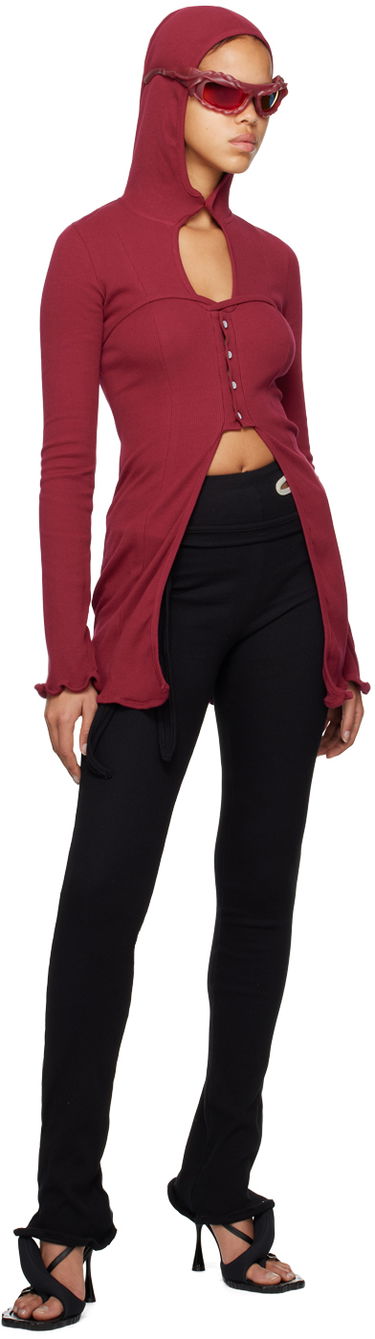 Sveter Ottolinger Ottolinger Lounge Rib Hoodie Vínová | 403504, 3