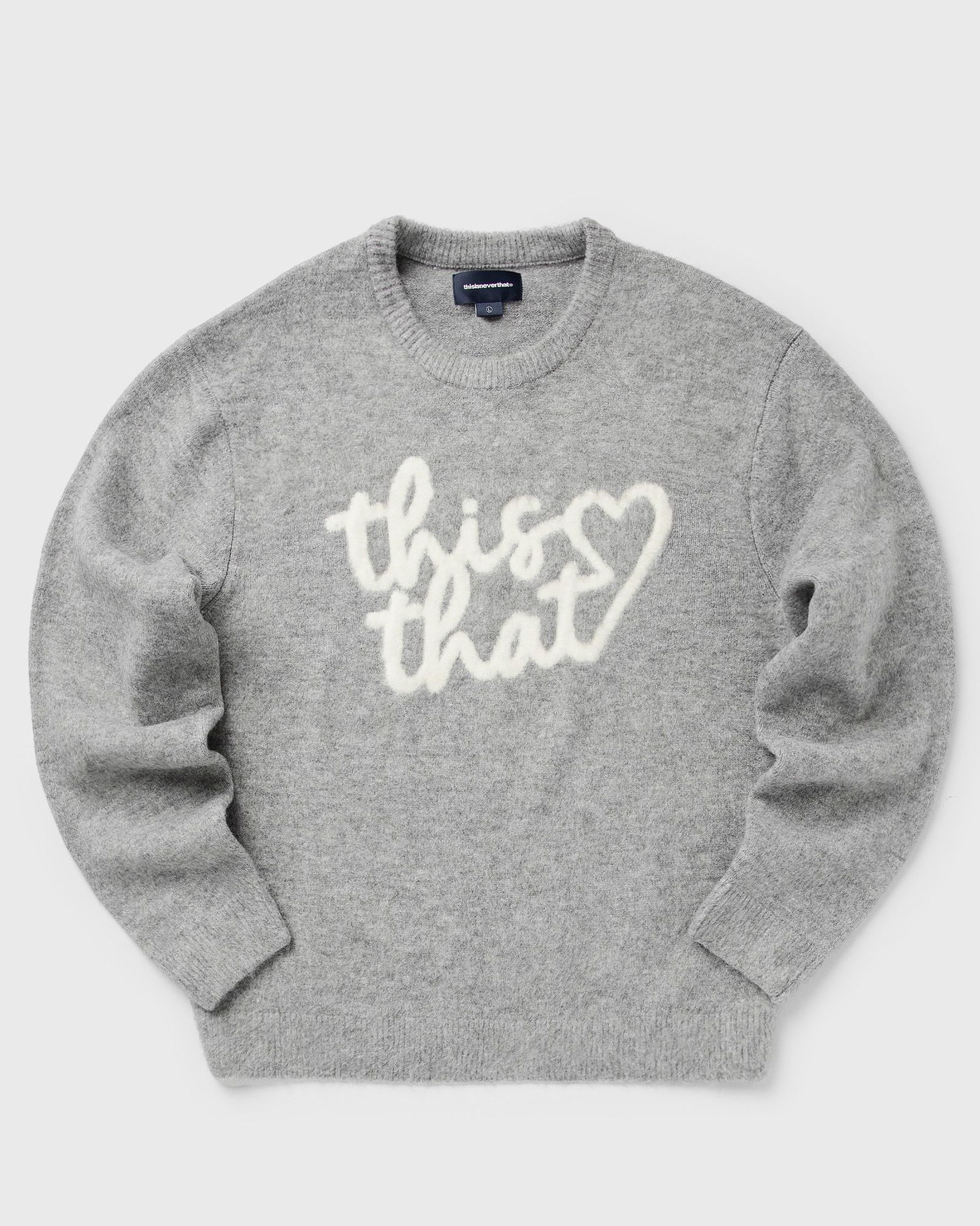 Sveter thisisneverthat Heart Logo Knit Sweater Šedá | TN243KKNPK11HGR, 0
