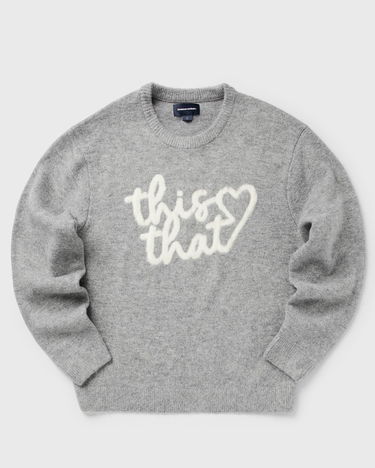 Sveter thisisneverthat Heart Logo Knit Sweater Šedá | TN243KKNPK11HGR, 0