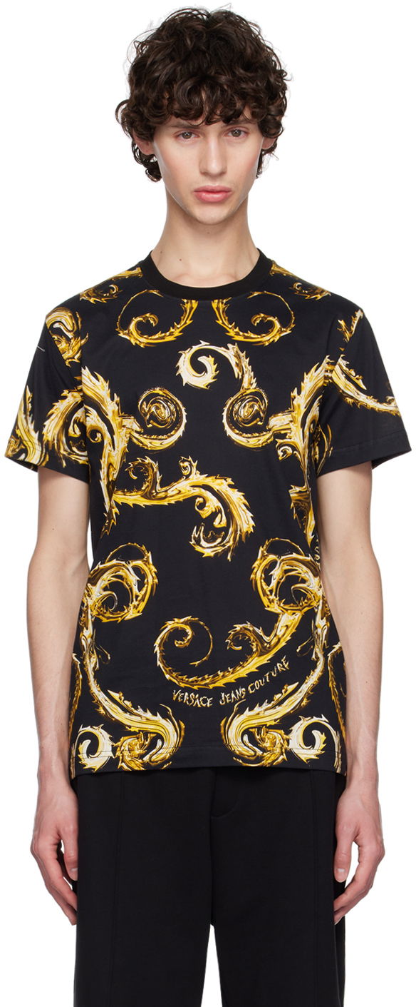 Tričko Versace Jeans Couture Black Chromo Couture T-Shirt Čierna | E77GAH6S0_EJS388, 0
