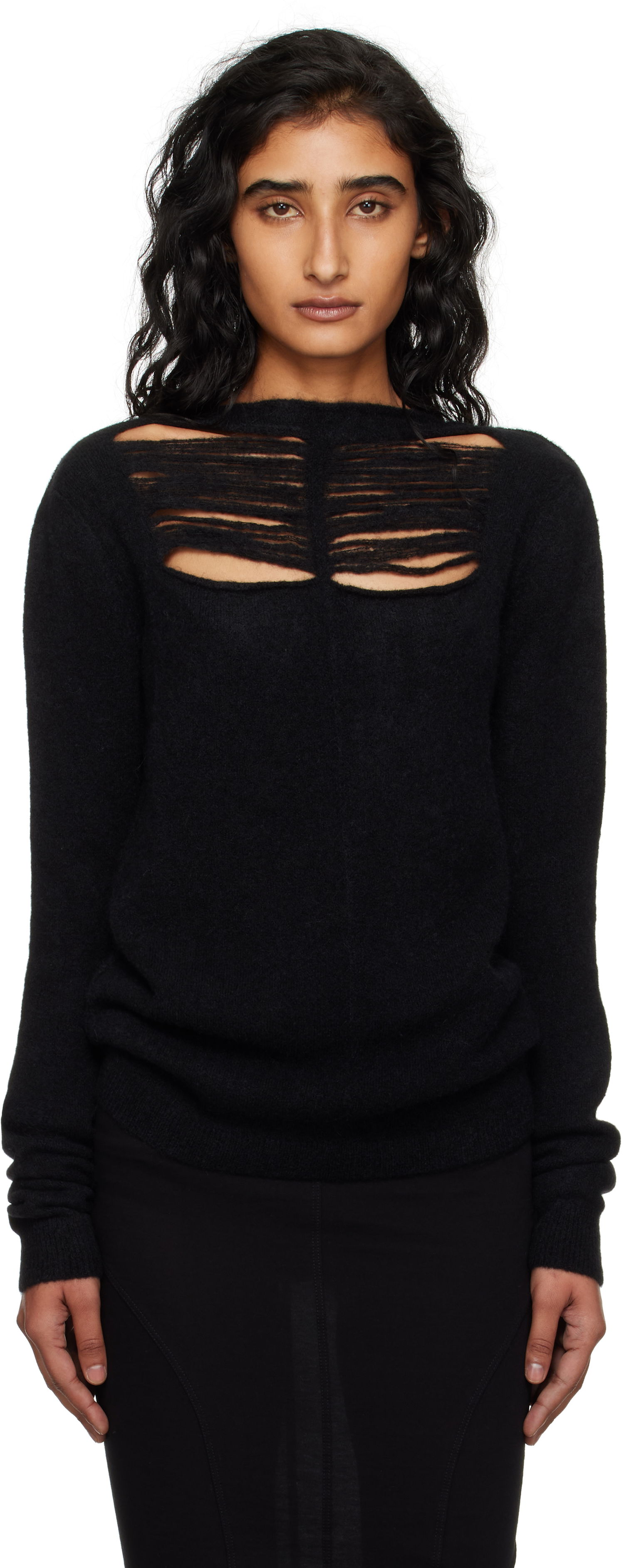 Sveter Rick Owens Rick Owens Concordians Long Sleeve Sweater Čierna | RP02E4601 KGRIDP, 0