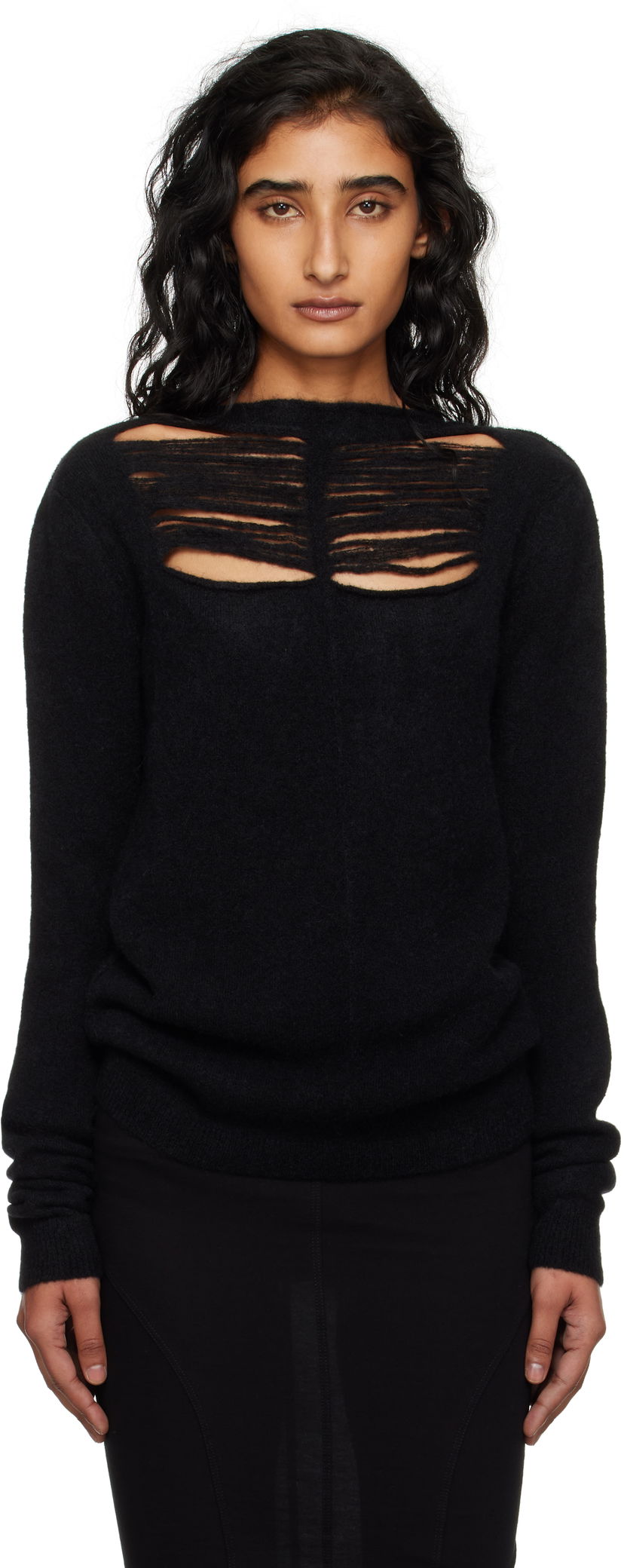 Sveter Rick Owens Rick Owens Concordians Long Sleeve Sweater Čierna | RP02E4601 KGRIDP