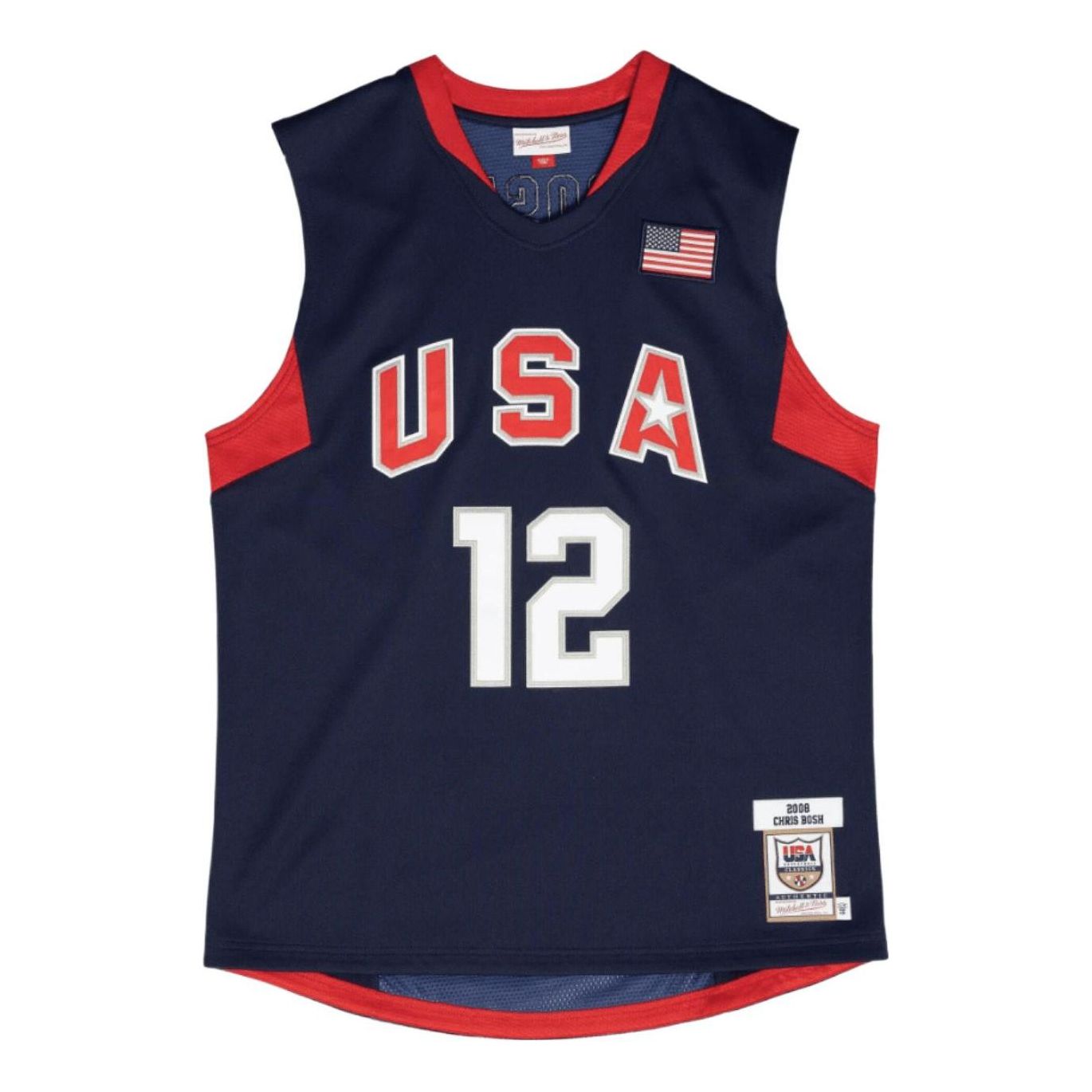 Dres Mitchell & Ness Mitchell & Ness Team USA Chris Bosh 2008 Authentic Jersey Modrá | AJY44386-USA08CBONAVY, 0