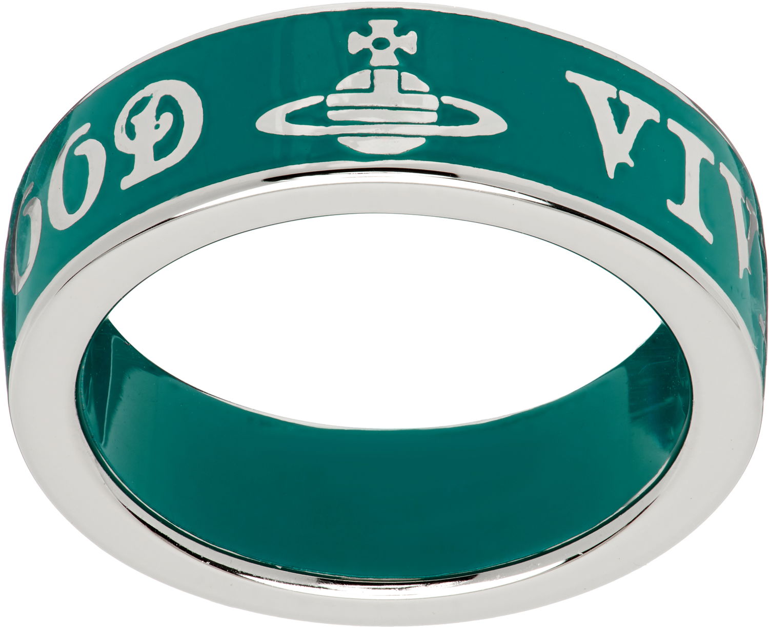 Prsteň Vivienne Westwood Conduit Street Enameled Orb Logo Band Ring Tyrkysová | 6404017G-01P683-, 0
