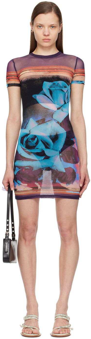 Šaty Jean Paul Gaultier Gaultier Roses Print Mesh Minidress Fialová | 24/25-F-RO091-T547-275020, 0