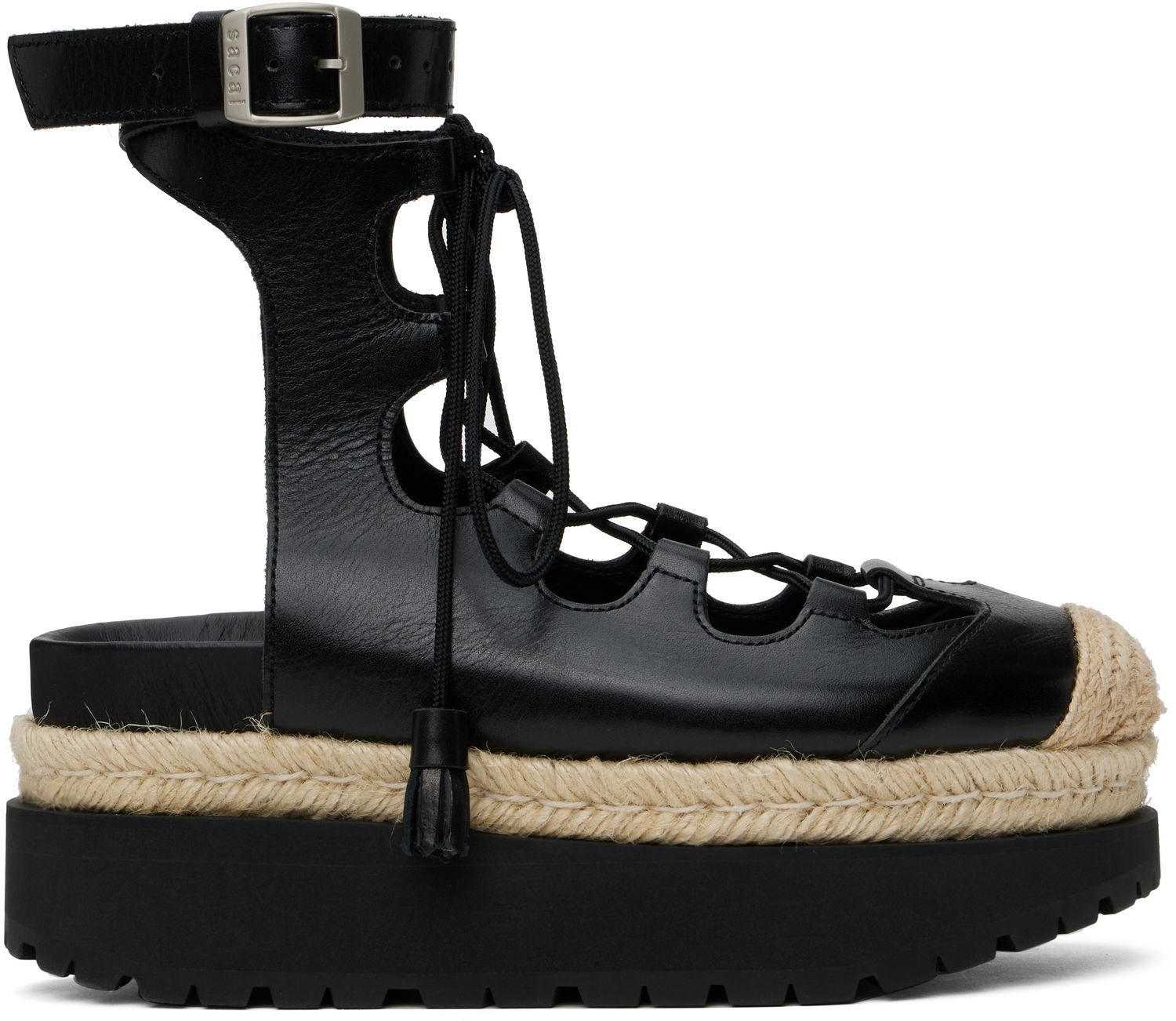 Starostlivosť o obuv sacai Sacai Ghillie Heeled Sandals Čierna | 25-07920, 0