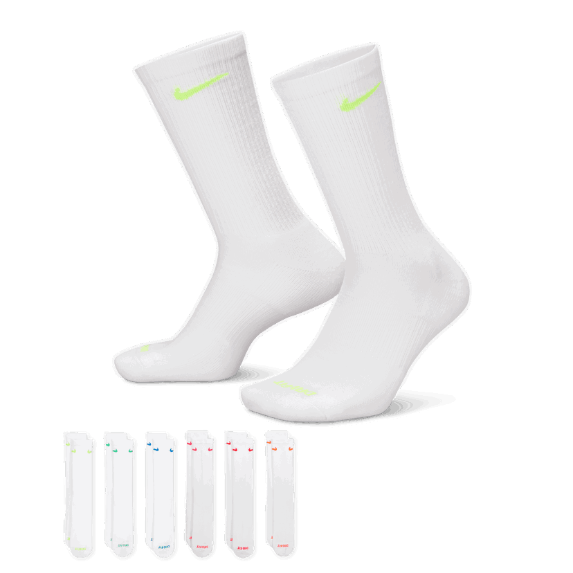 Ponožky Nike Everyday Plus Cushioned Training Socks (6 Pairs) Biela | SX6897-968