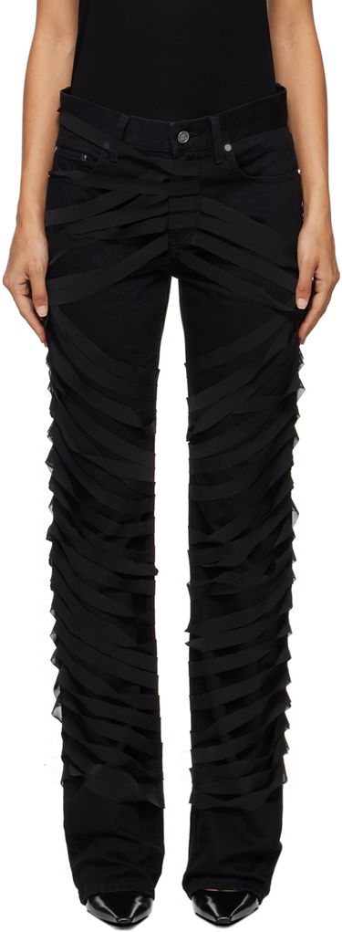 Džínsy Helmut Lang Ribbons Decorated Worker Pants Čierna | O06DW201, 0