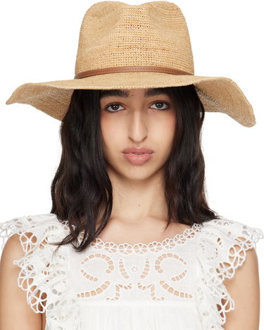 Klobúk rag & bone rag & bone Leather-Trimmed Wide-Brim Raffia Panama Hat Béžová | WJW25SH1015ST15, 0