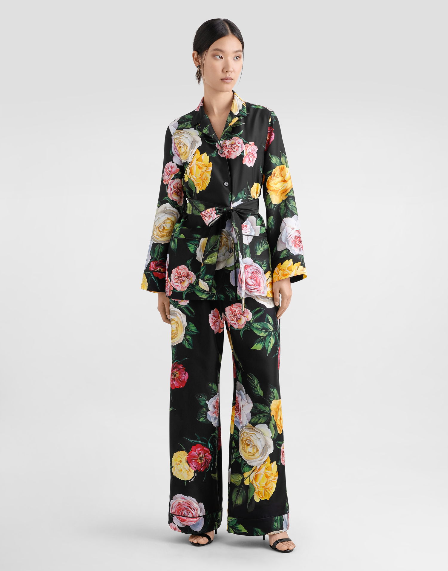 Pyžamo Dolce & Gabbana Dolce & Gabbana Silk Habotai Rose And Peony Print Pajama Shirt Rôznofarebný | F5I89TIS1XJHN5IY, 1