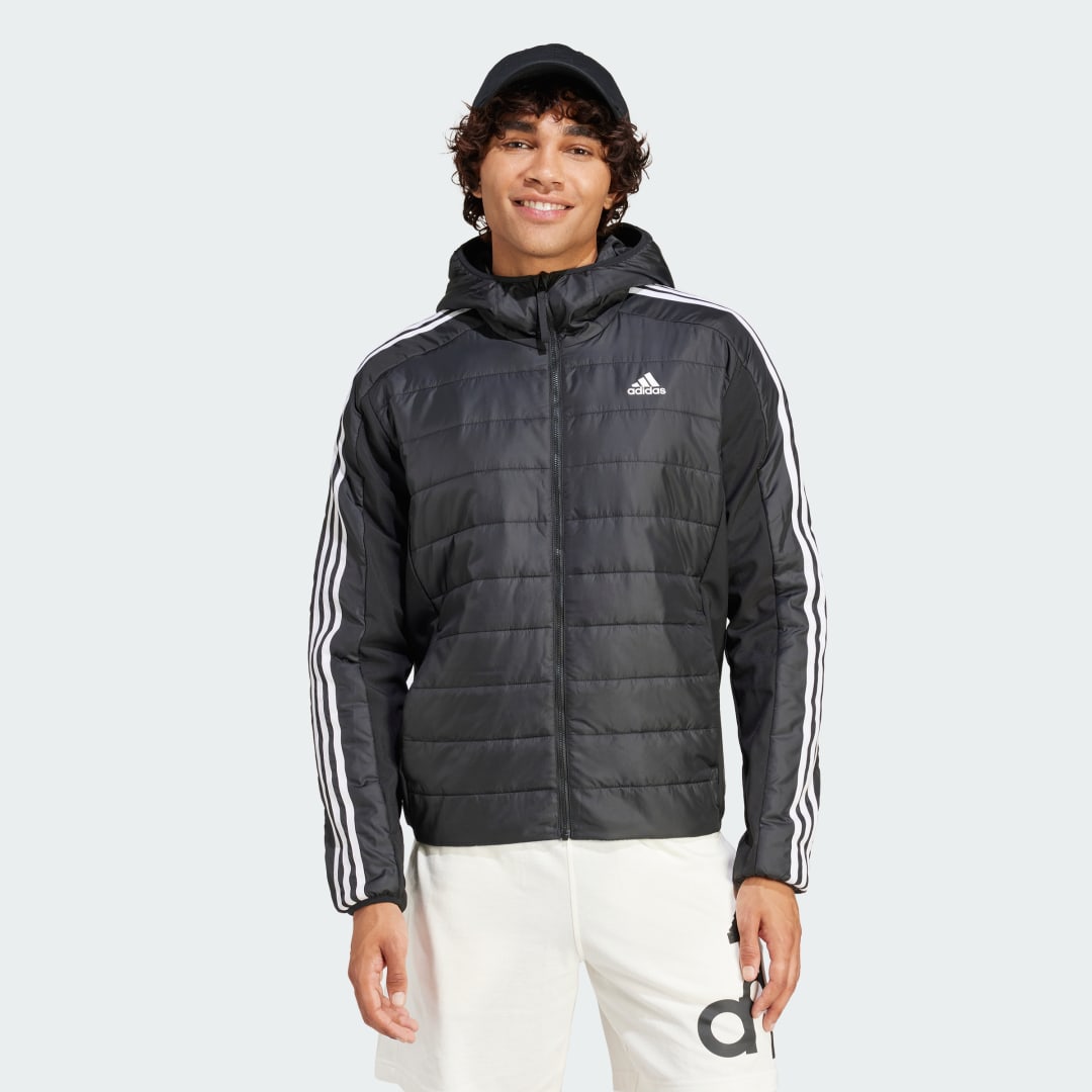 Bunda adidas Performance Sportswear Bunda Essentials 3-Stripes Insulated Hooded Hybrid Čierna | IN7195, 1