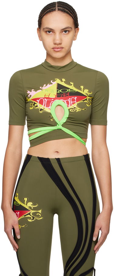 Crop Top Ottolinger Ottolinger Wrap T-Shirt Zelené | 500904, 0
