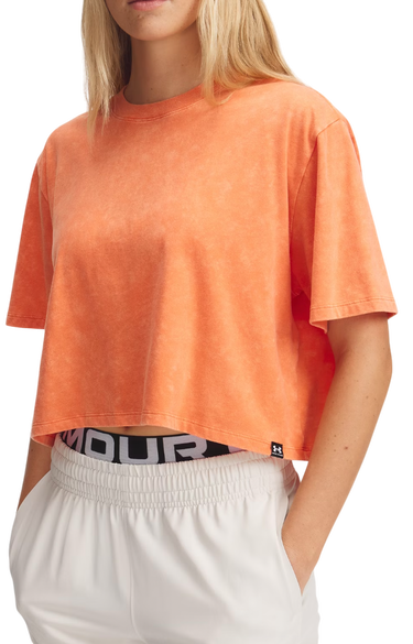 Crop Top Under Armour Under Armour Rival Wash Cropped T-Shirt Oranžová | 1389724-847, 0