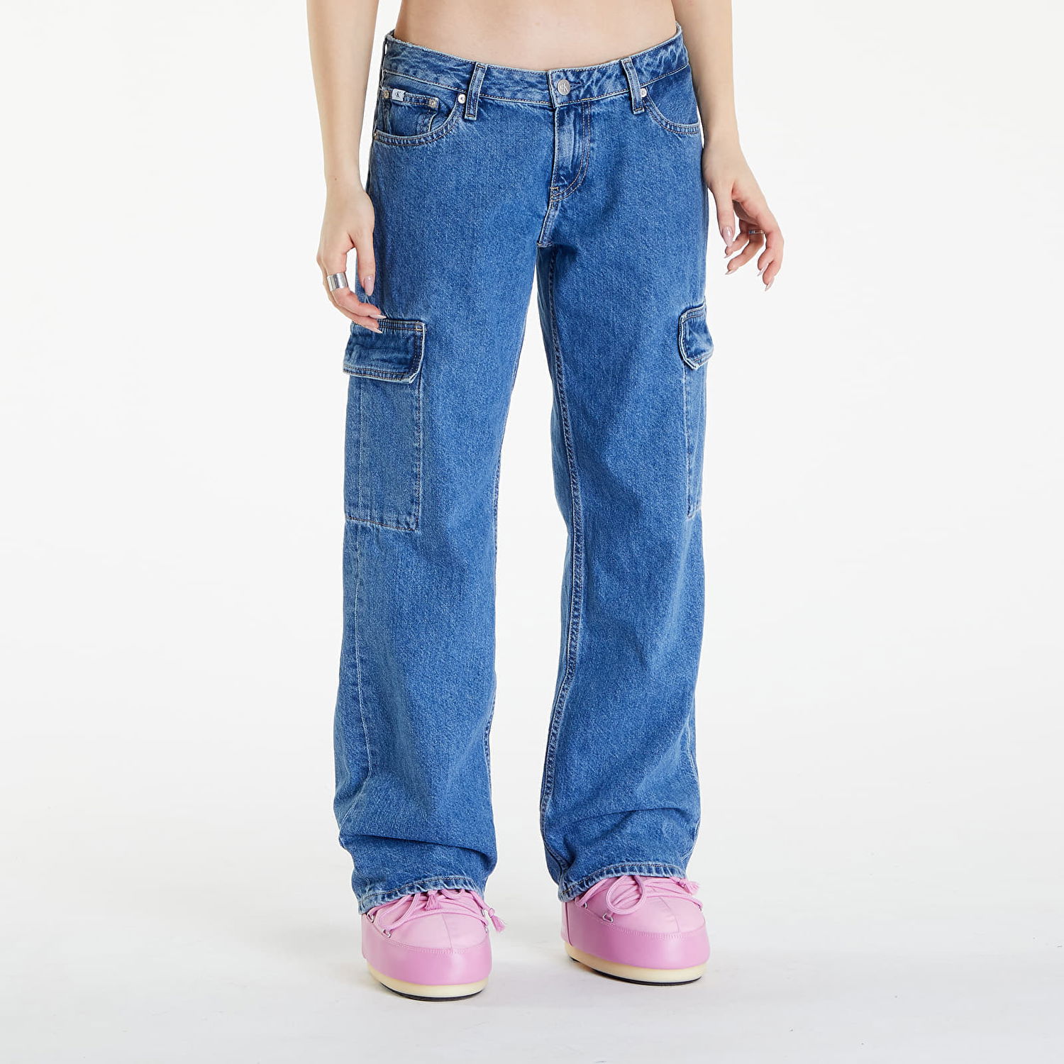 Cargo nohavice CALVIN KLEIN Jeans Extreme Low Rise Baggy Jeans Denim Medium Modrá | J20J223688 1A4, 0
