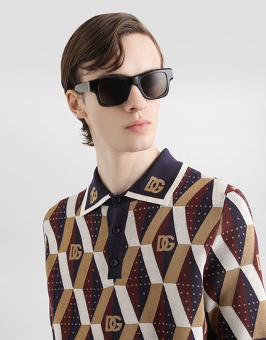 Polo tričko Dolce & Gabbana Dolce & Gabbana Jacquard Polo Shirt Rôznofarebný | GXZ15TJBSN1M9218, 3