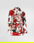 Dolce & Gabbana Rose Print Twill Pajama Shirt