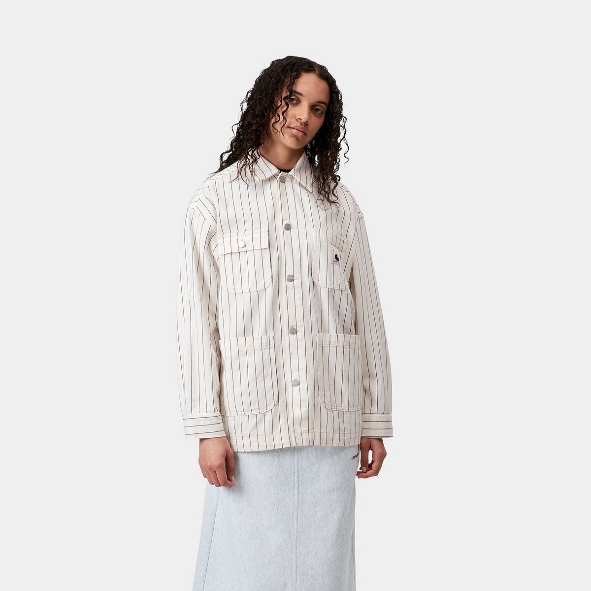 Kabáty Carhartt WIP Hendry Stripe Chore Coat Biela | I034847_3, 1