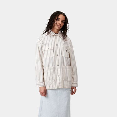 Kabáty Carhartt WIP Hendry Stripe Chore Coat Biela | I034847_3, 1