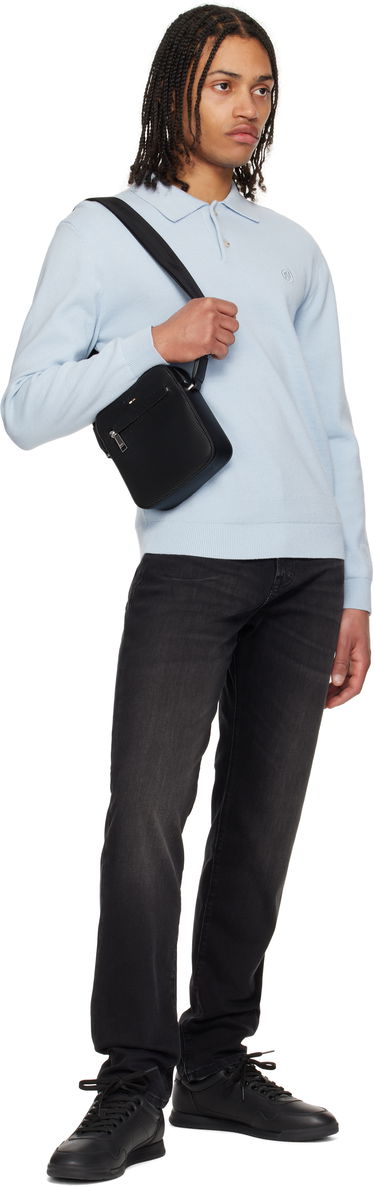 Taška cez rameno BOSS BOSS Embossed Faux-Leather Reporter Bag Čierna | 50541518, 3