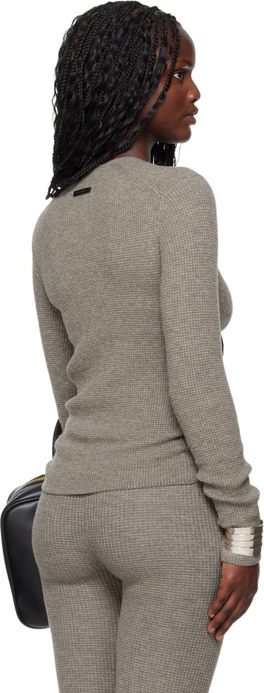 Tričko Fear of God Fear of God ESSENTIALS Holiday Waffle Long Sleeve T-shirt Šedá | 192HO257242FW, 2