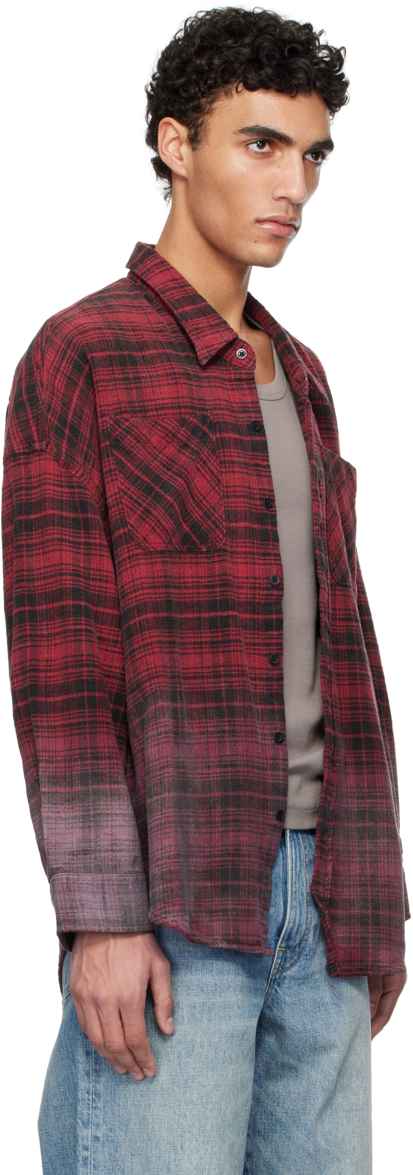 Košeľa R13 R13 Drop Neck Plaid Shirt Červená | R13MR015-R460B, 1