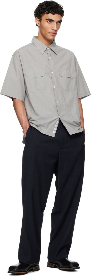 Košeľa NANAMICA nanamica Regular Collar End on End Short Sleeve Shirt Šedá | S25SG075U, 3