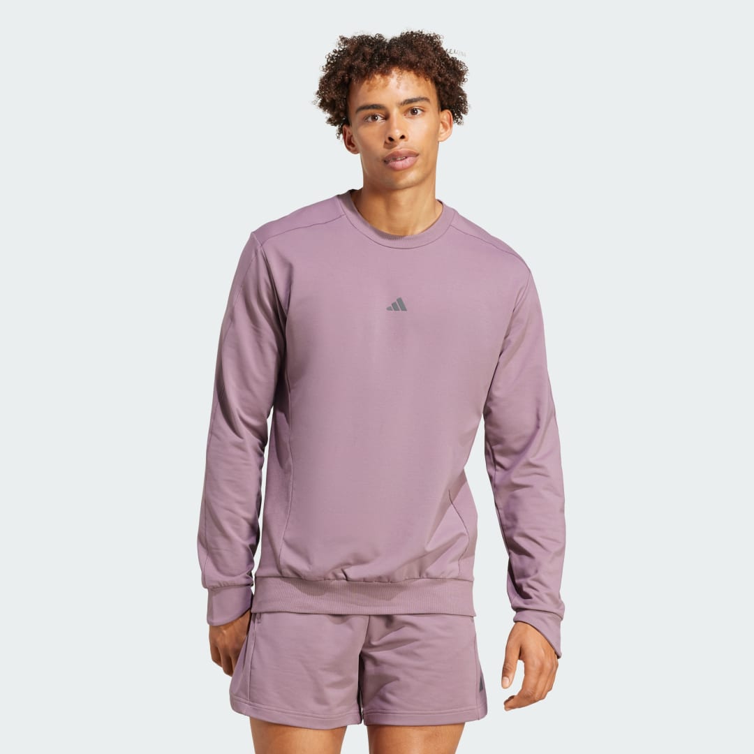 Sveter adidas Performance Yoga Crew Neck Sweatshirt Fialová | JF4240, 0