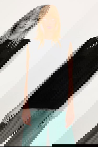 Sveter Carhartt WIP Cotton Checker Vest Sweater Čierna | I034544.89XX, 0