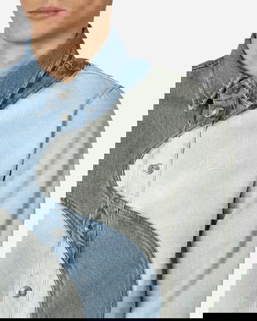 Košeľa Off-White Organic Block Denim West Shirt Blue Modrá | OMYD045S23DEN001 4949, 5