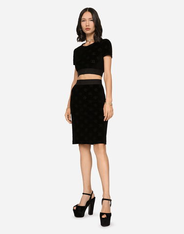 Crop Top Dolce & Gabbana T-shirt M/corta Giro Čierna | F8S63TFJ7DLN0000, 3