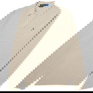 Polo tričko Polo by Ralph Lauren Long Sleeve Custom Fit Polo Shirt "Tuscan Beige Heather" Béžová | 710680790117, 0