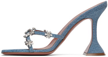 Doplnky Amina Muaddi Amina Muaddi Lily 95 Heeled Sandals Modrá | LILY SLIPPER 95 CL PRINTED SUEDE, 2