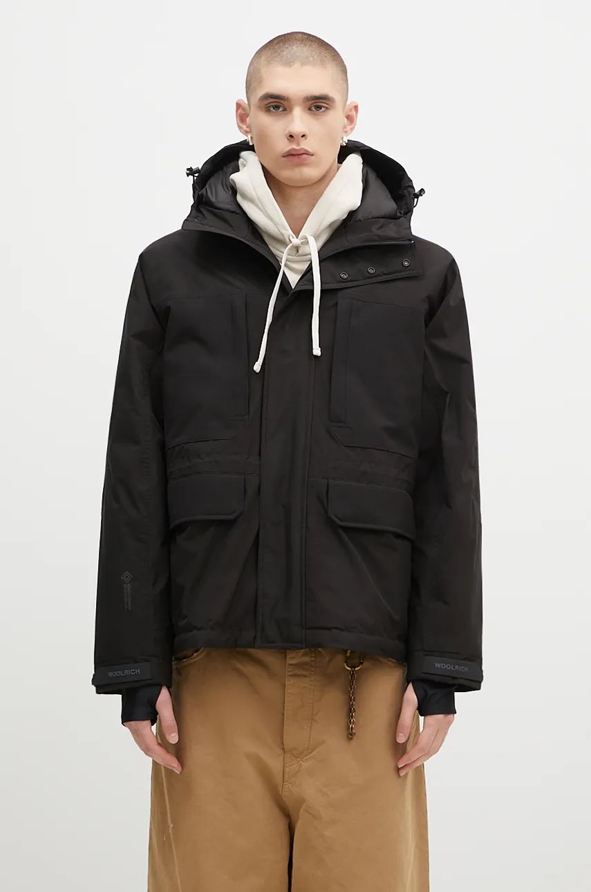 Prešívaná bunda WOOLRICH Recycled Gtx Mountain Jacket Čierna | CFWOOU0972MRUT3790.UT37, 0