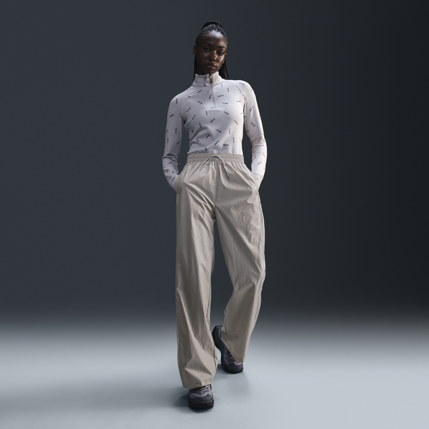 Nohavice Nike Woven High Waist Pants Šedá | HM9764-014, 0