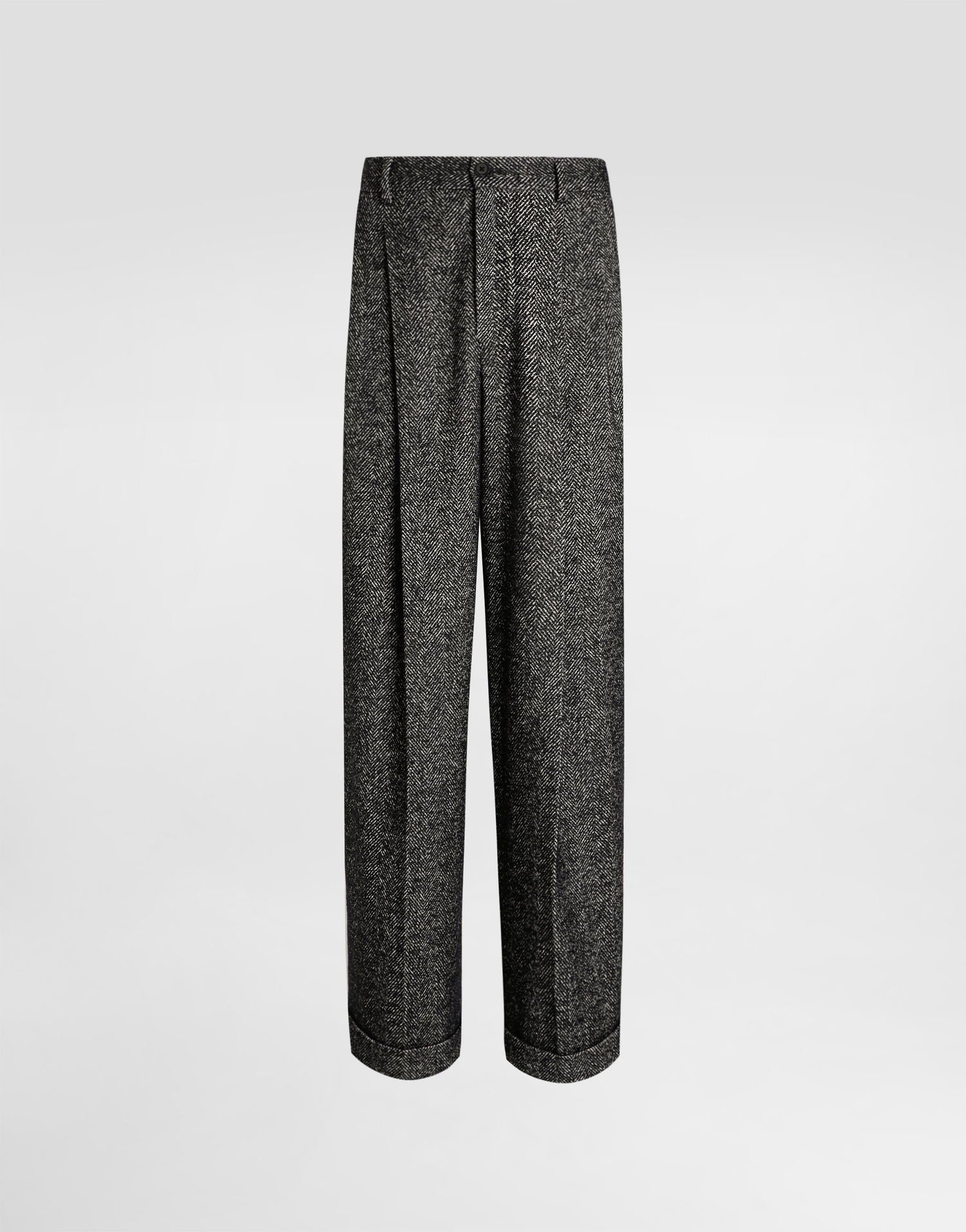 Nohavice Dolce & Gabbana Dolce & Gabbana Chevron Wool Trousers Šedá | GP168TFCBAJS8030, 0
