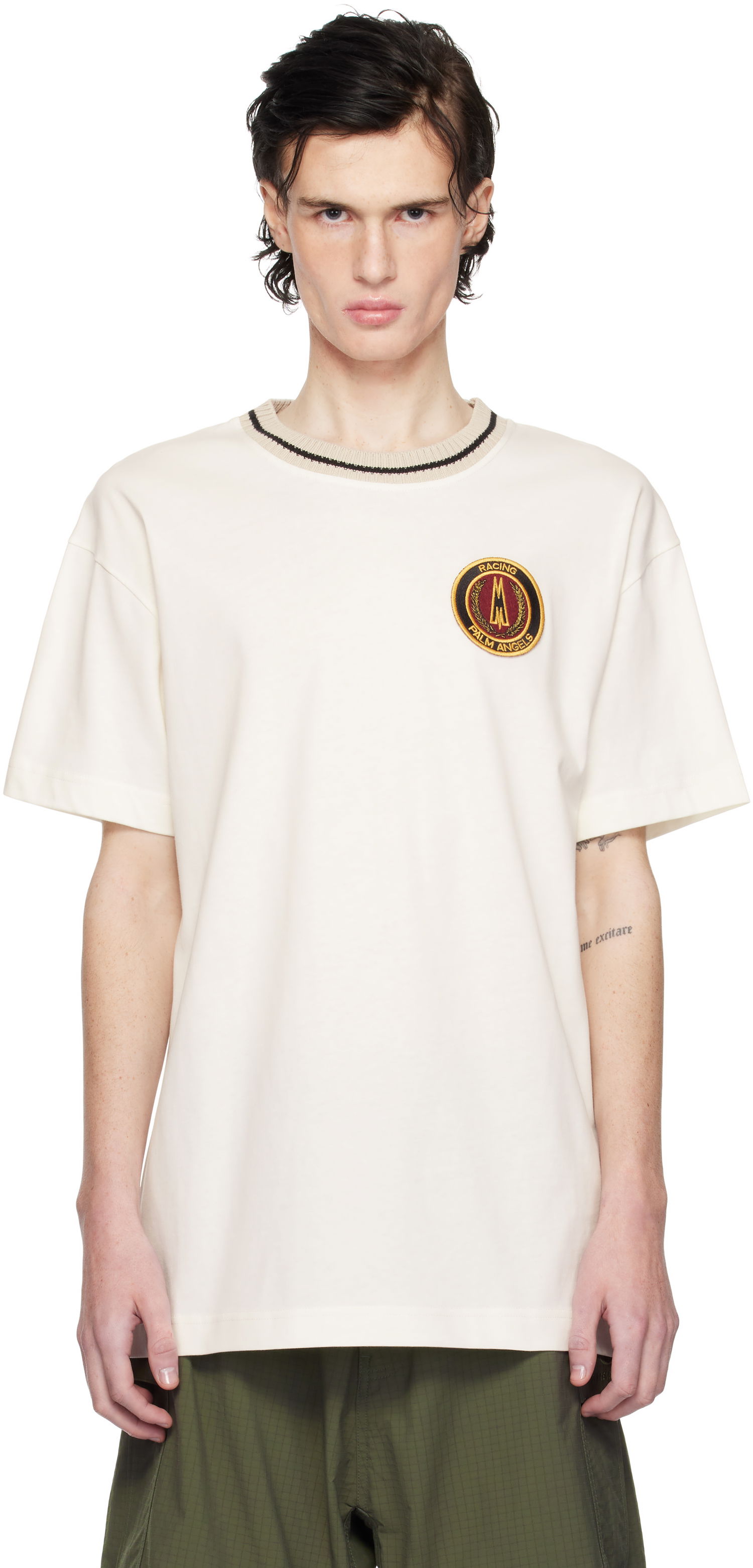 Tričko Moncler Moncler Genius x Palm Angels Racing T-Shirt Béžová | J209L8C0000189AKK, 0