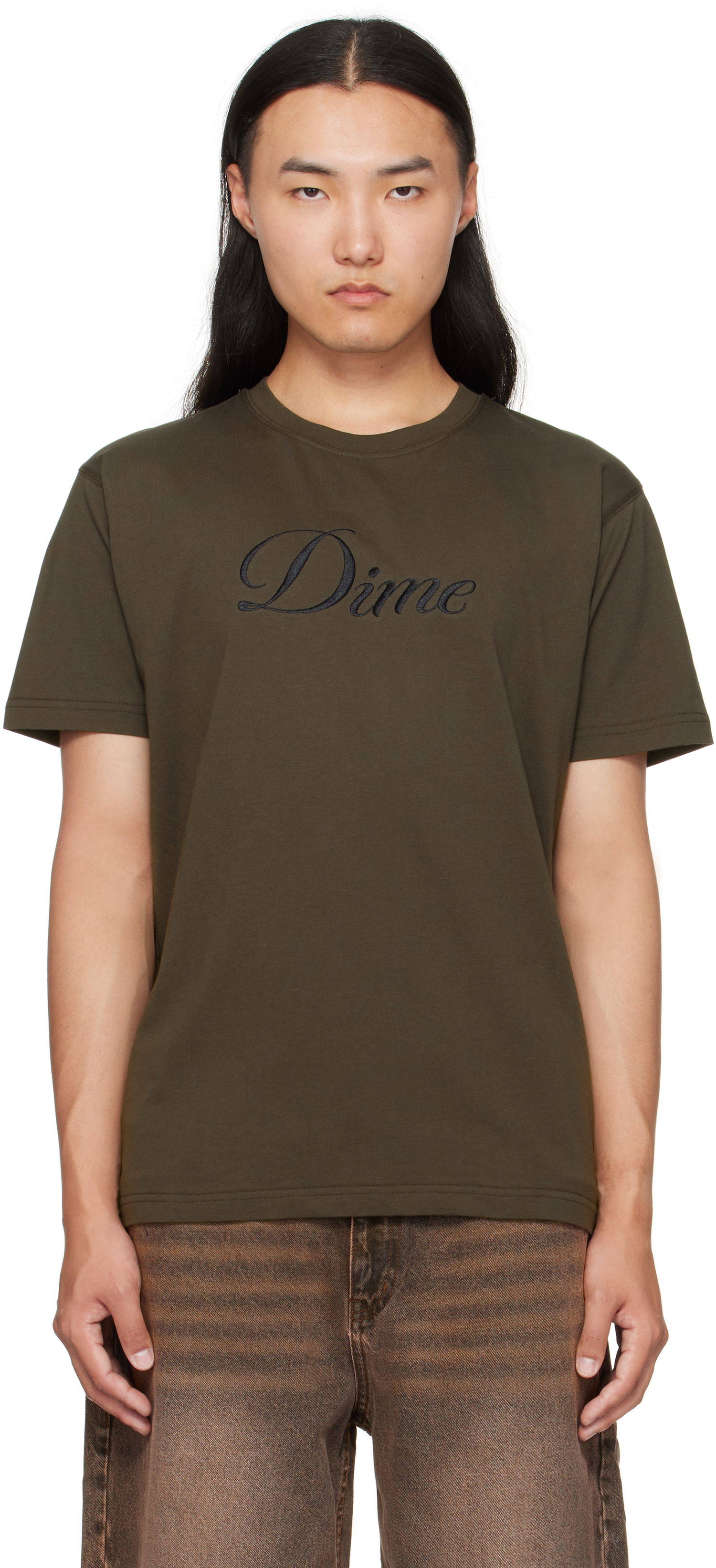 Tričko Dime Dime Cursive T-Shirt Zelené | DIMEFA2574BLK, 0