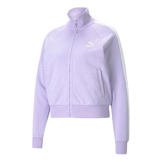 Bunda Puma Iconic T7 Embroidered Logo Stand-Up Collar Track Jacket Fialová | 531412-16