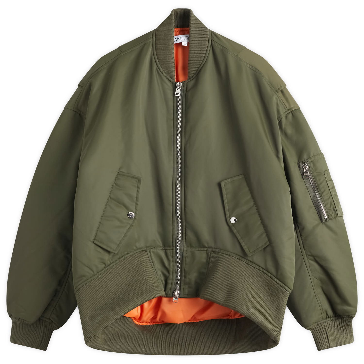 Bomber bunda JW Anderson JW Anderson Oversized Curved Hem Bomber Jacket, Size 10 Zelené | JK0381-PG1696-595, 0