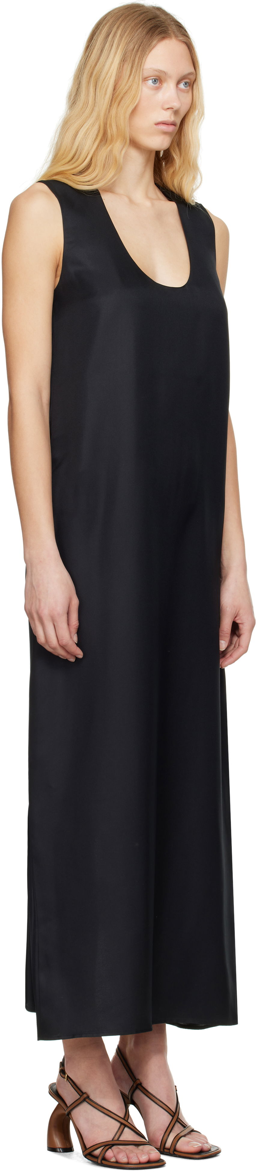 Šaty Róhe Róhe Scoop-Neck Silk Maxi Dress Čierna | 415-33-164, 1