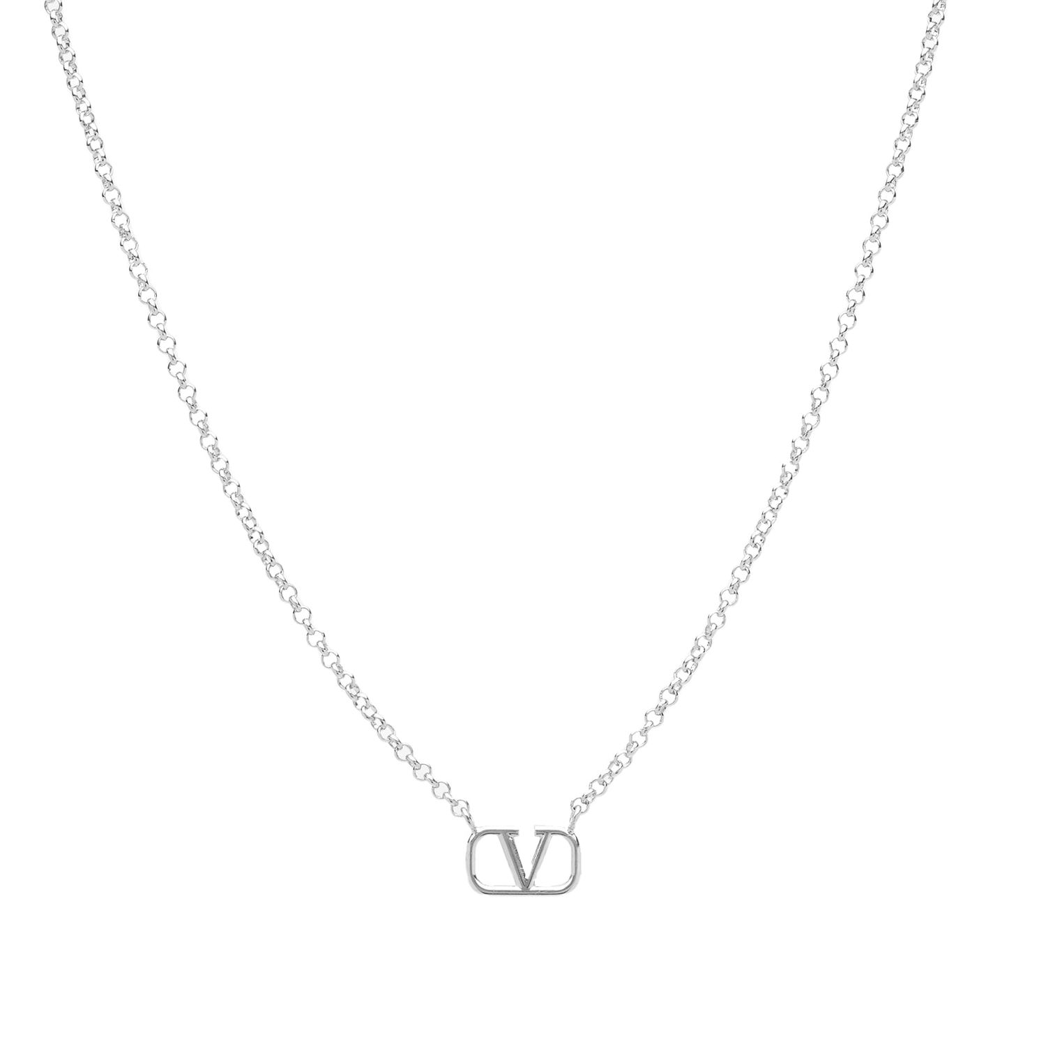 Náhrdelník Valentino V Logo Necklace Palladium Metalická | 3Y2J0N96MET-172, 0