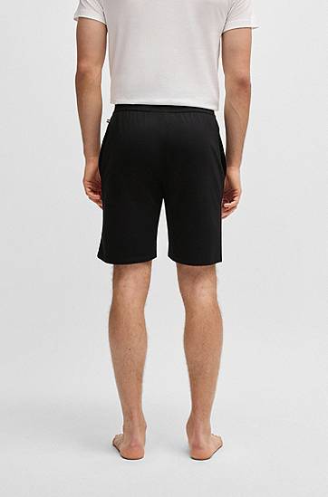 Šortky BOSS Cotton-Terry Shorts with Side Stripe Čierna | 50540630, 1