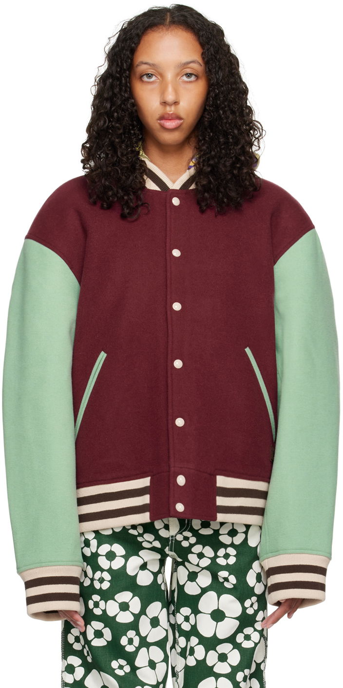 Bomber bunda Acne Studios Colorblocked Bomber Jacket Vínová | C90118-, 0