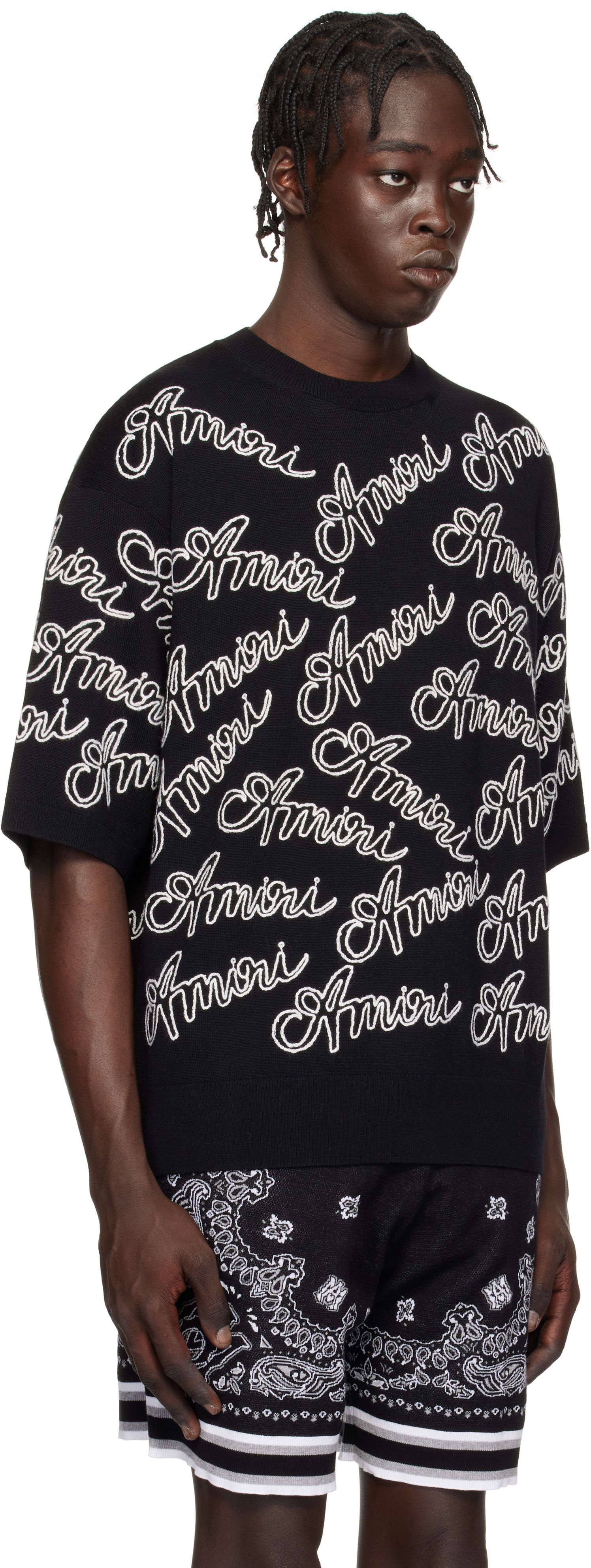 Tričko AMIRI Script Knit Sweater Čierna | AMKNTE1028, 1