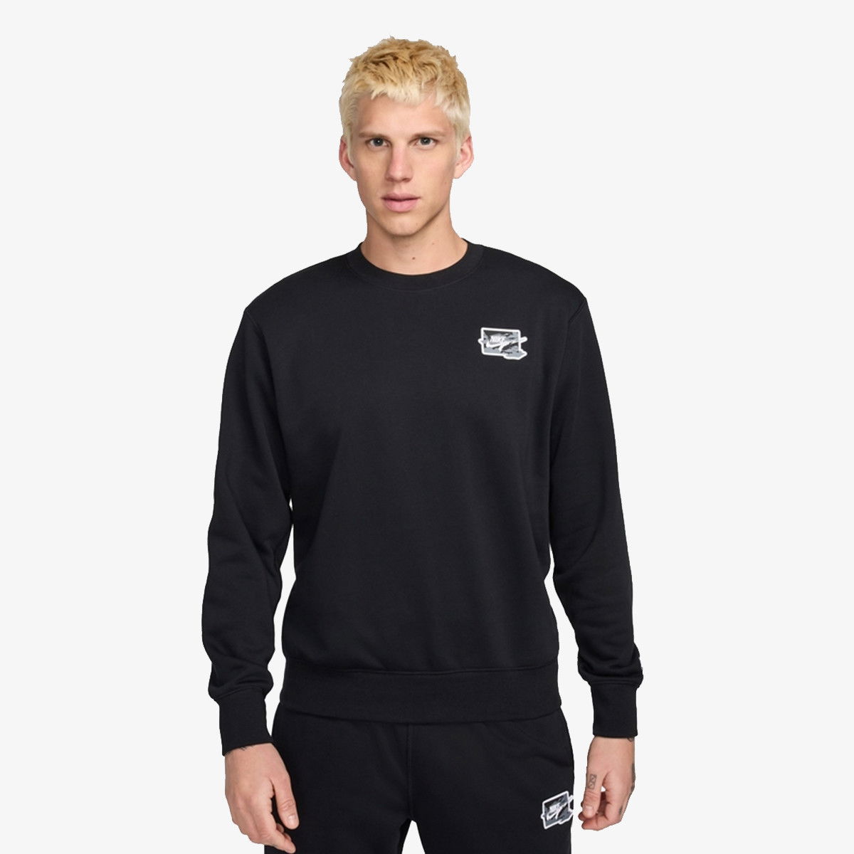 Mikina Nike M NK CLUB FT CREW BOLT Čierna | FZ0764-010, 0