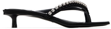 Tenisky a topánky Jimmy Choo Dila 35 Crystal-Embellished Braided Thong Kitten-Heel Sandals Čierna | DILA 35, 0
