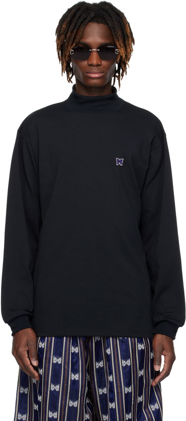 Tričko Needles NEEDLES Mock Neck T-Shirt Čierna | QV359, 0