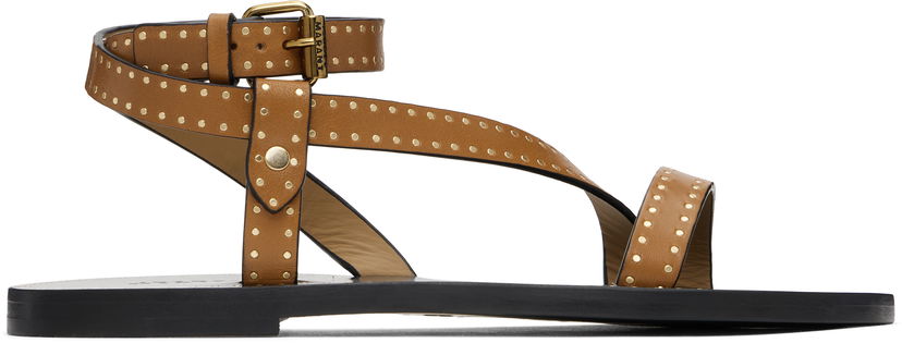 Tenisky a topánky ISABEL MARANT Isabel Marant Jopee Studded Leather Sandals Hnedá | SD0228FA-C1B05S